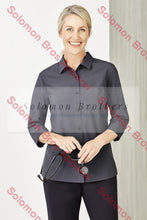 Load image into Gallery viewer, Easy Stretch Ladies 3/4 Sleeve Blouse Plain - Solomon Brothers Apparel
