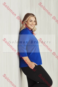 Easy Stretch Ladies 3/4 Sleeve Blouse Plain - Solomon Brothers Apparel