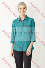 Load image into Gallery viewer, Easy Stretch Ladies 3/4 Sleeve Blouse Plain - Solomon Brothers Apparel
