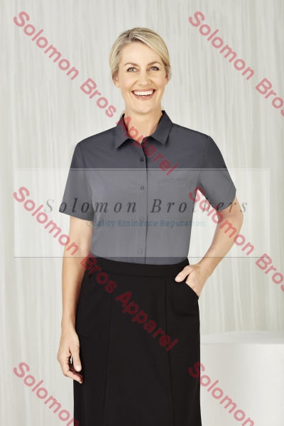 Easy Stretch Ladies Short Sleeve Blouse Plain - Solomon Brothers Apparel