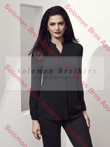 Elise Womens Plain Long Sleeve Blouse - Solomon Brothers Apparel