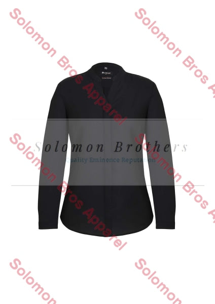 Elise Womens Plain Long Sleeve Blouse - Solomon Brothers Apparel