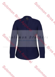 Elise Womens Plain Long Sleeve Blouse - Solomon Brothers Apparel