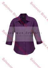 Load image into Gallery viewer, Haven Ladies 3/4 Sleeve Blouse Grape - Solomon Brothers Apparel
