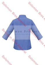 Load image into Gallery viewer, Haven Ladies 3/4 Sleeve Blouse Mid Blue - Solomon Brothers Apparel
