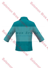 Load image into Gallery viewer, Haven Ladies 3/4 Sleeve Blouse Teal - Solomon Brothers Apparel
