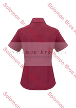 Load image into Gallery viewer, Haven Ladies Short Sleeve Blouse Cherry - Solomon Brothers Apparel
