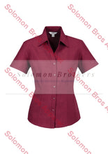 Load image into Gallery viewer, Haven Ladies Short Sleeve Blouse Cherry - Solomon Brothers Apparel
