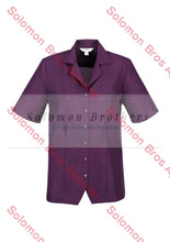Load image into Gallery viewer, Haven Ladies Short Sleeve Overblouse Grape - Solomon Brothers Apparel
