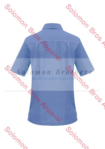 Haven Ladies Short Sleeve Overblouse Mid Blue - Solomon Brothers Apparel