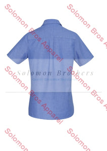Heringbone Ladies Short Sleeve Blouse - Solomon Brothers Apparel