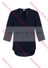 Load image into Gallery viewer, Laura Ladies 3/4 Sleeve Longline Blouse Ink / 6 Corporate Shirt

