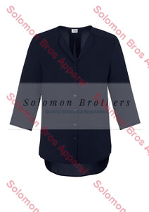 Laura Ladies 3/4 Sleeve Longline Blouse Ink / 6 Corporate Shirt