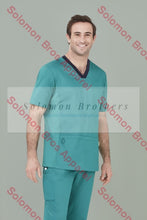Load image into Gallery viewer, Mens Cotton Rich V-Neck Scrub Top - Solomon Brothers Apparel
