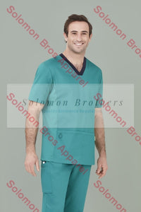 Mens Cotton Rich V-Neck Scrub Top - Solomon Brothers Apparel