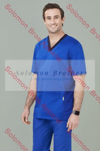 Load image into Gallery viewer, Mens Cotton Rich V-Neck Scrub Top - Solomon Brothers Apparel
