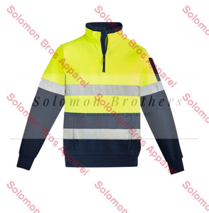 Mens Hi Vis 1/4 Zip Pullover - Hoop Taped - Solomon Brothers Apparel