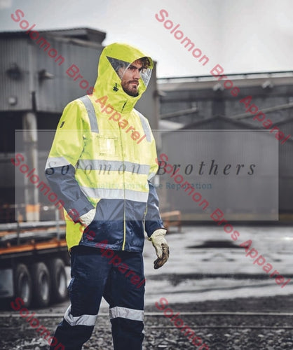 Mens Hi Vis 4 in 1 Waterproof Jacket - Solomon Brothers Apparel