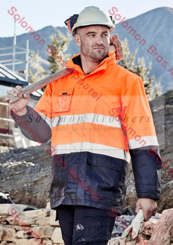 Mens Hi Vis Basic 4 in 1 Waterproof Jacket - Solomon Brothers Apparel