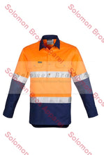 Load image into Gallery viewer, Mens Hi Vis Closed Front L/S Hoop Taped Shirt - Solomon Brothers Apparel
