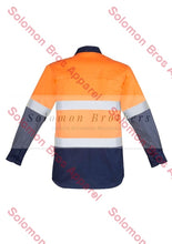 Load image into Gallery viewer, Mens Hi Vis Closed Front L/S Hoop Taped Shirt - Solomon Brothers Apparel
