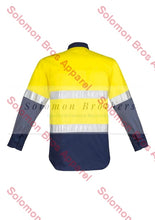 Load image into Gallery viewer, Mens Hi Vis Closed Front L/S Hoop Taped Shirt - Solomon Brothers Apparel
