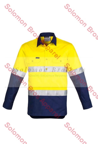 Mens Hi Vis Closed Front L/S Hoop Taped Shirt - Solomon Brothers Apparel