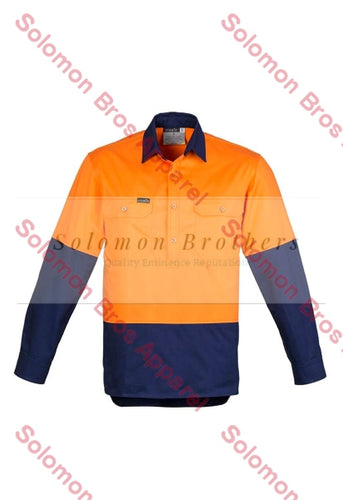 Mens Hi Vis Closed Front L/S Shirt - Solomon Brothers Apparel