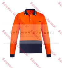 Load image into Gallery viewer, Mens Hi Vis Cotton L/S Polo - Solomon Brothers Apparel
