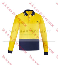 Load image into Gallery viewer, Mens Hi Vis Cotton L/S Polo - Solomon Brothers Apparel
