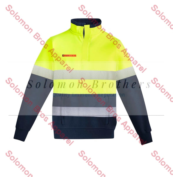 Mens Hi Vis HRC 2 Hoop Taped Orange Flame Brushed Fleece - Solomon Brothers Apparel