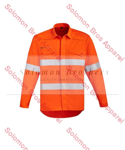 Mens Hi Vis HRC 2 Open Front Hoop Taped Orange Flame Shirt - Solomon Brothers Apparel