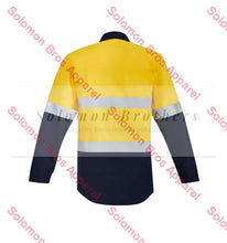 Load image into Gallery viewer, Mens Hi Vis HRC 2 Open Front Hoop Taped Orange Flame Spliced Shirt - Solomon Brothers Apparel
