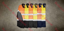 Load image into Gallery viewer, Mens Hi Vis Spliced Industrial L/S Hoop Taped Shirt - Solomon Brothers Apparel
