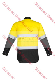 Mens Hi Vis Spliced Industrial L/S Hoop Taped Shirt - Solomon Brothers Apparel