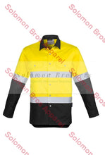 Load image into Gallery viewer, Mens Hi Vis Spliced Industrial L/S Hoop Taped Shirt - Solomon Brothers Apparel
