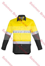 Load image into Gallery viewer, Mens Hi Vis Spliced Industrial L/S Hoop Taped Shirt - Solomon Brothers Apparel
