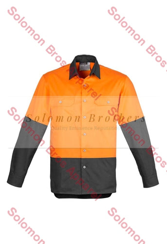 Mens Hi Vis Spliced Industrial L/S Shirt - Solomon Brothers Apparel