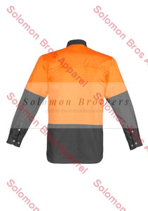 Mens Hi Vis Spliced Industrial L/S Shirt - Solomon Brothers Apparel