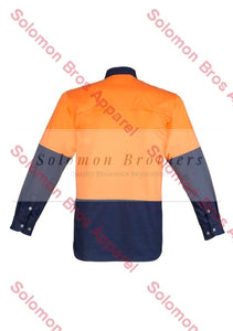 Mens Hi Vis Spliced Industrial L/S Shirt - Solomon Brothers Apparel