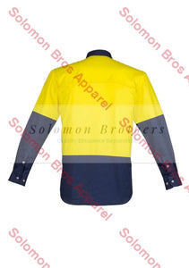 Mens Hi Vis Spliced Industrial L/S Shirt - Solomon Brothers Apparel