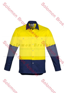 Mens Hi Vis Spliced Industrial L/S Shirt - Solomon Brothers Apparel