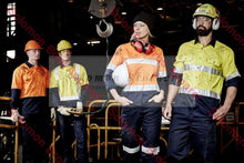 Load image into Gallery viewer, Mens Hi Vis Spliced Industrial L/S Shoulder Tape Shirt - Solomon Brothers Apparel
