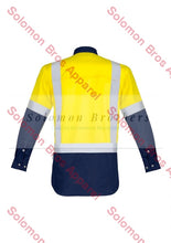 Load image into Gallery viewer, Mens Hi Vis Spliced Industrial L/S Shoulder Tape Shirt - Solomon Brothers Apparel
