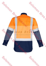 Load image into Gallery viewer, Mens Hi Vis Spliced Industrial L/S Shoulder Tape Shirt - Solomon Brothers Apparel
