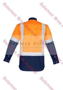 Mens Hi Vis Spliced Industrial L/S Shoulder Tape Shirt - Solomon Brothers Apparel