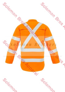 Mens Hi Vis X Back Taped Red Flame Metatech Shirt - Solomon Brothers Apparel