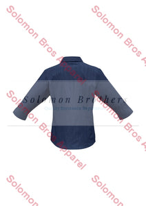 Mini Check Ladies 3/4 Sleeve Blouse - Solomon Brothers Apparel