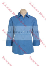 Load image into Gallery viewer, Mini Check Ladies 3/4 Sleeve Blouse - Solomon Brothers Apparel
