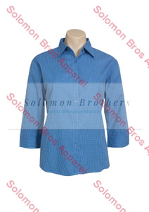 Mini Check Ladies 3/4 Sleeve Blouse - Solomon Brothers Apparel